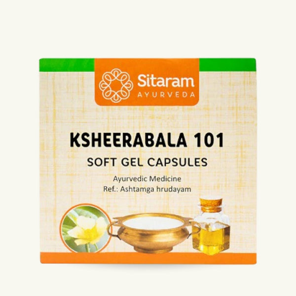 Sitaram Ayurveda, Ksheerabala 101 Softgel-Kapseln, 100 Kapseln, ayurvedisches Nahrungserganzungsmittel