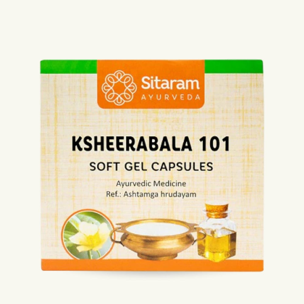 Sitaram Ayurveda, Ksheerabala 101 Softgel-Kapseln, 100 Kapseln, ayurvedisches Nahrungserganzungsmittel