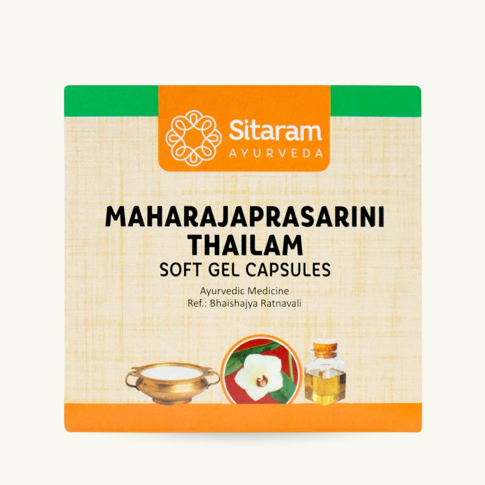 Sitaram Ayurveda, Maharaja Prasarini Thailam Softgel-Kapseln, 100 Kapseln, klassisches ayurvedisches Thailam
